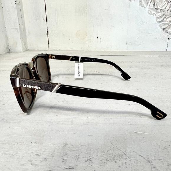 DIESEL DL0212 54 52J Dark Tortoise Frame UV-Protected Full-Rim Square Sunglasses - Picture 7 of 9